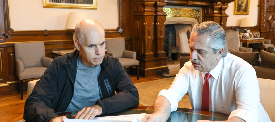 Fernández recibió a Larreta en Olivos para estudiar cómo será la nueva etapa de la cuarentena en la Ciudad