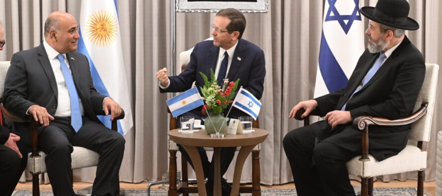 Juan Manzur se reunió con el Presidente de Israel en busca de afianzar la relación bilateral