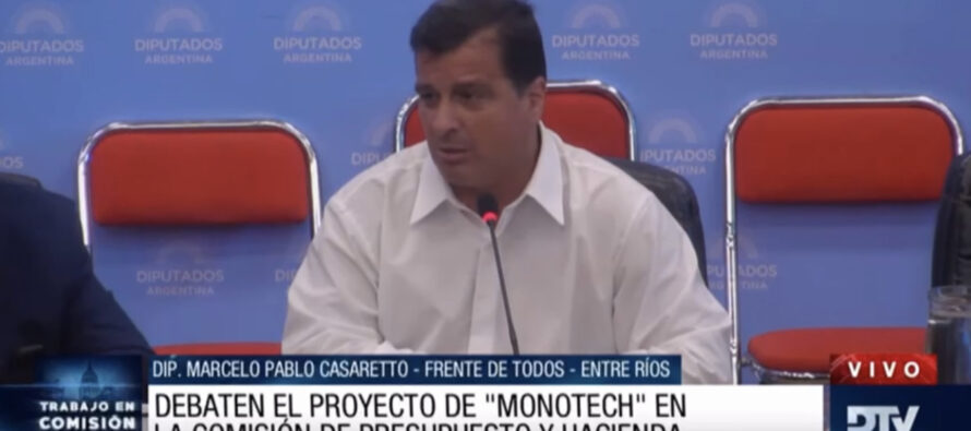 Diputados avanza con el proyecto de monotech