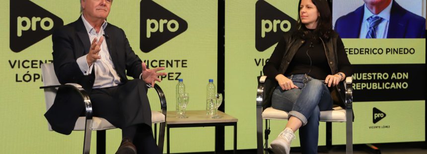 Con la mira en las elecciones, Soledad Martínez y Federico Pinedo dieron una charla en Vicente López