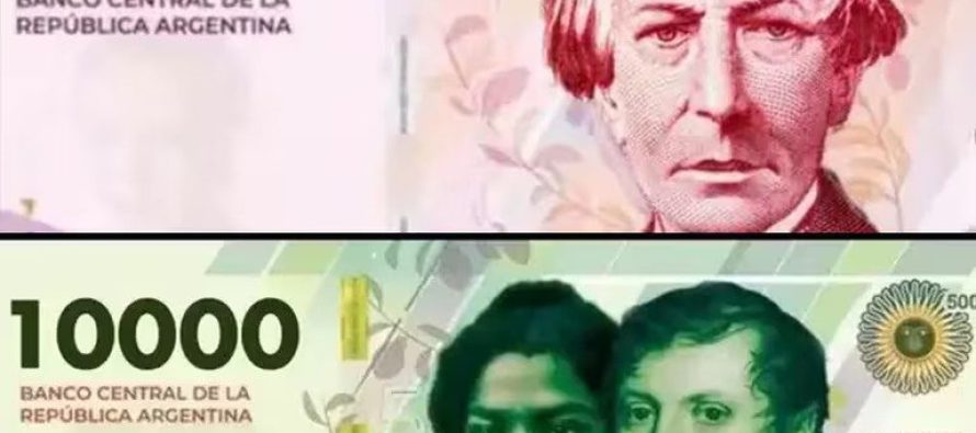 El BCRA anunció que en mayo comenzarán a circular los billetes de $10.000 y $20.000